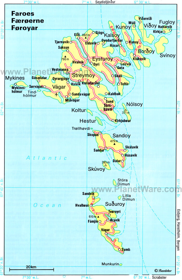 Faroe Islands Map And Faroe Islands Satellite Images