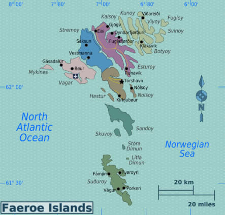 map of faroe islands