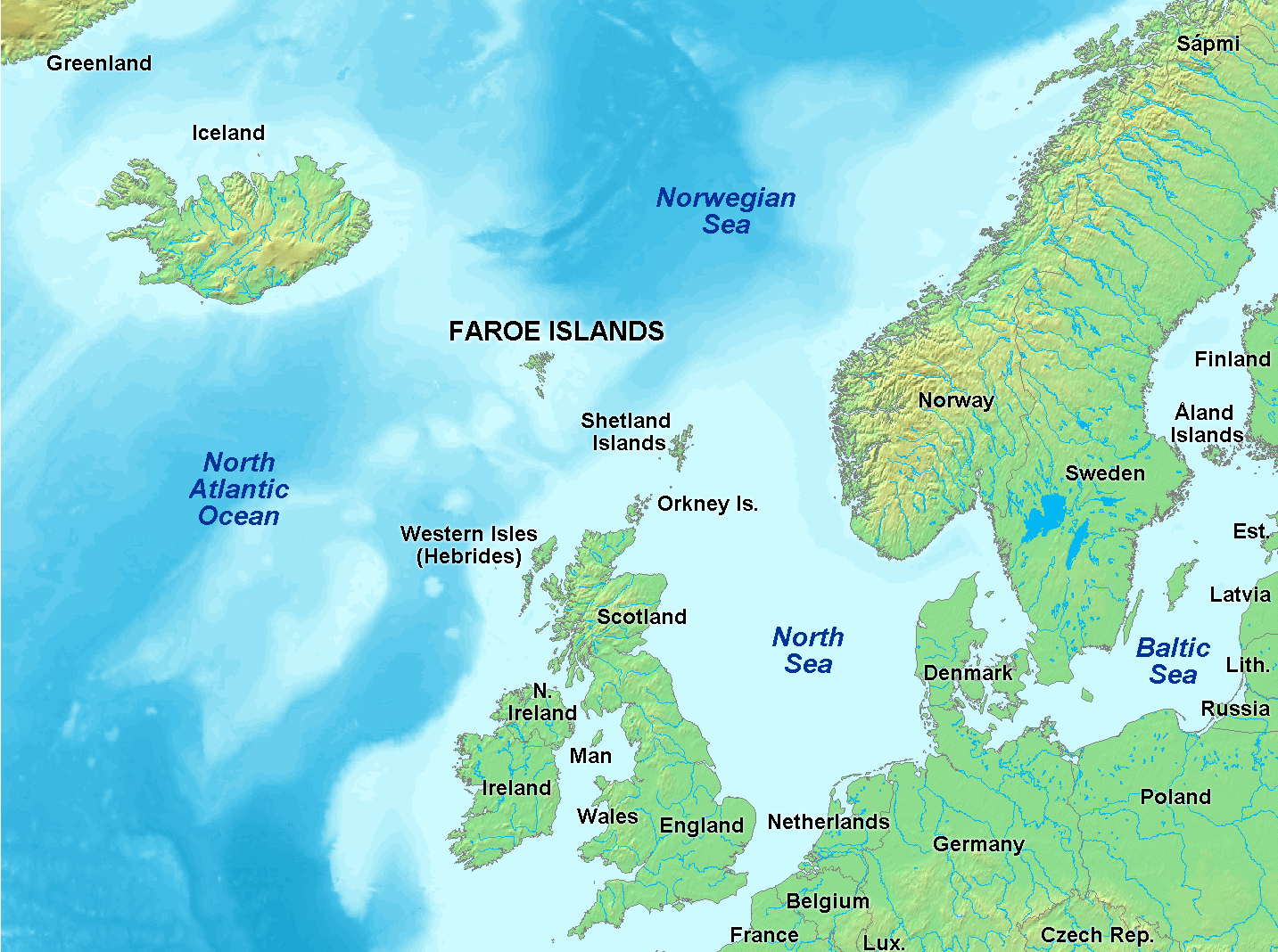 map of faroe islands europe