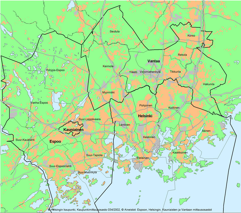Espoo region map