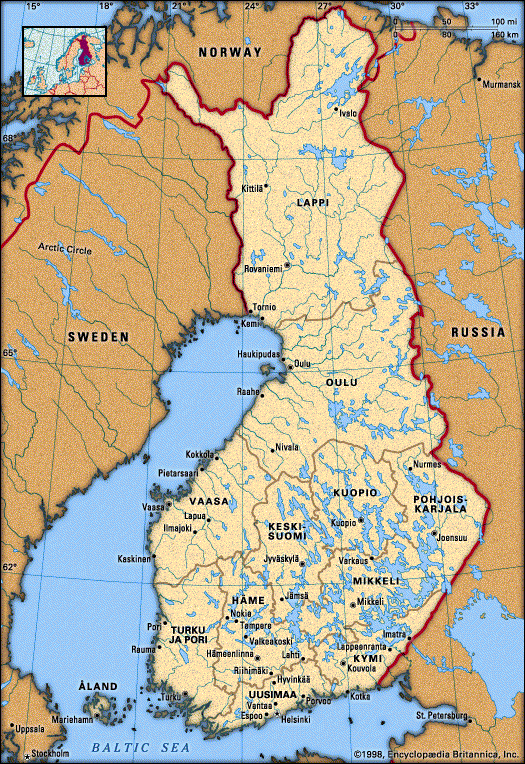 finland cities map