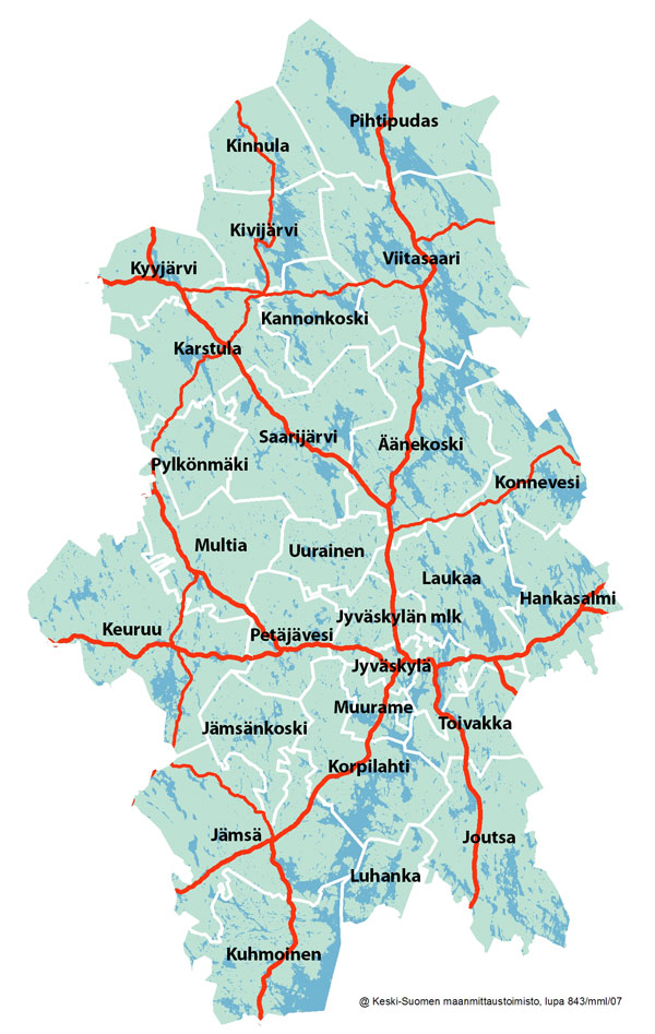 Jyvaskyla province map
