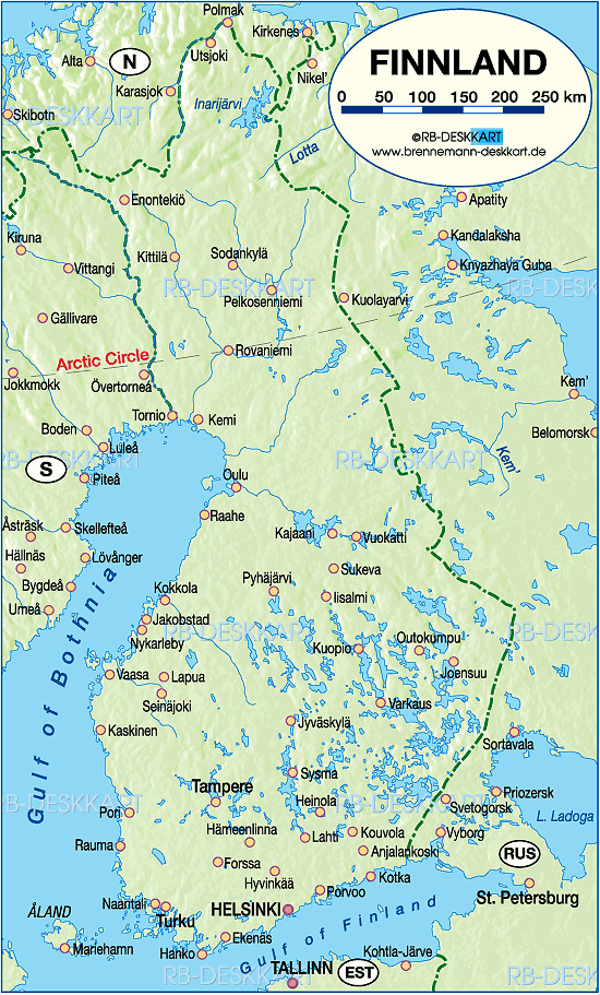 map of Finland Kajaani