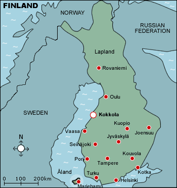 finland map Kokkola