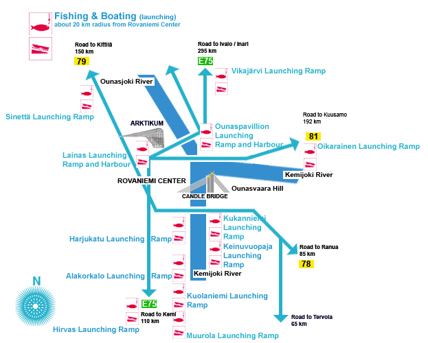 Rovaniemi fish boat map