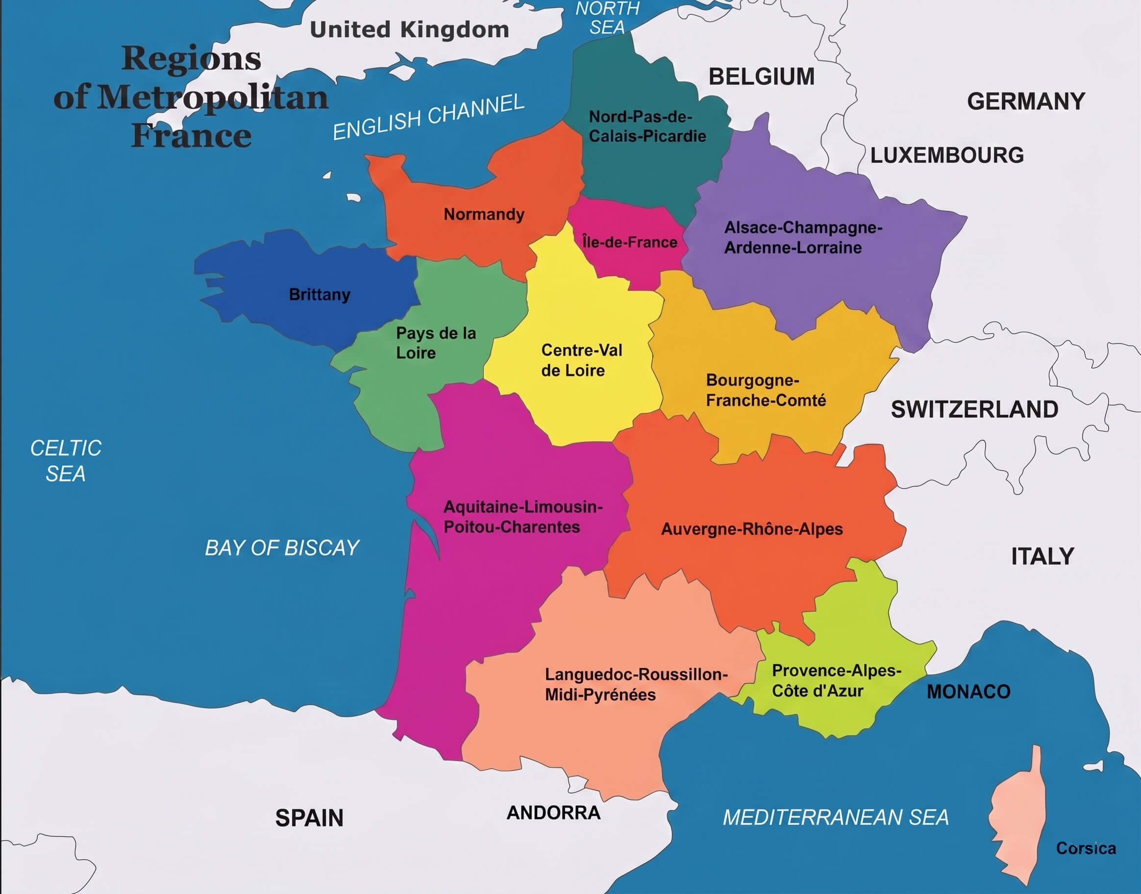Regions of France Map