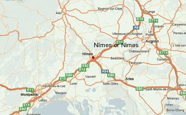 Arles nimes map
