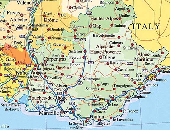 Avignon regions map