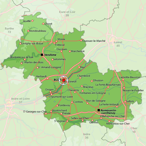 Blois Map and Blois Satellite Image