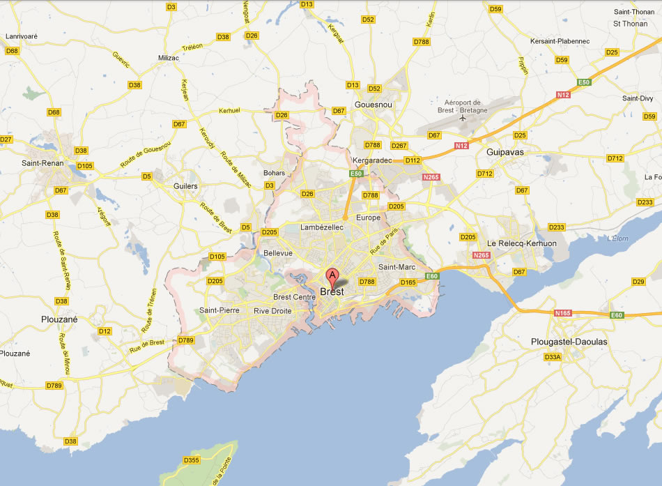 map of Brest