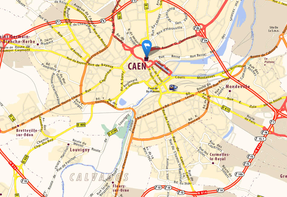 map of caen