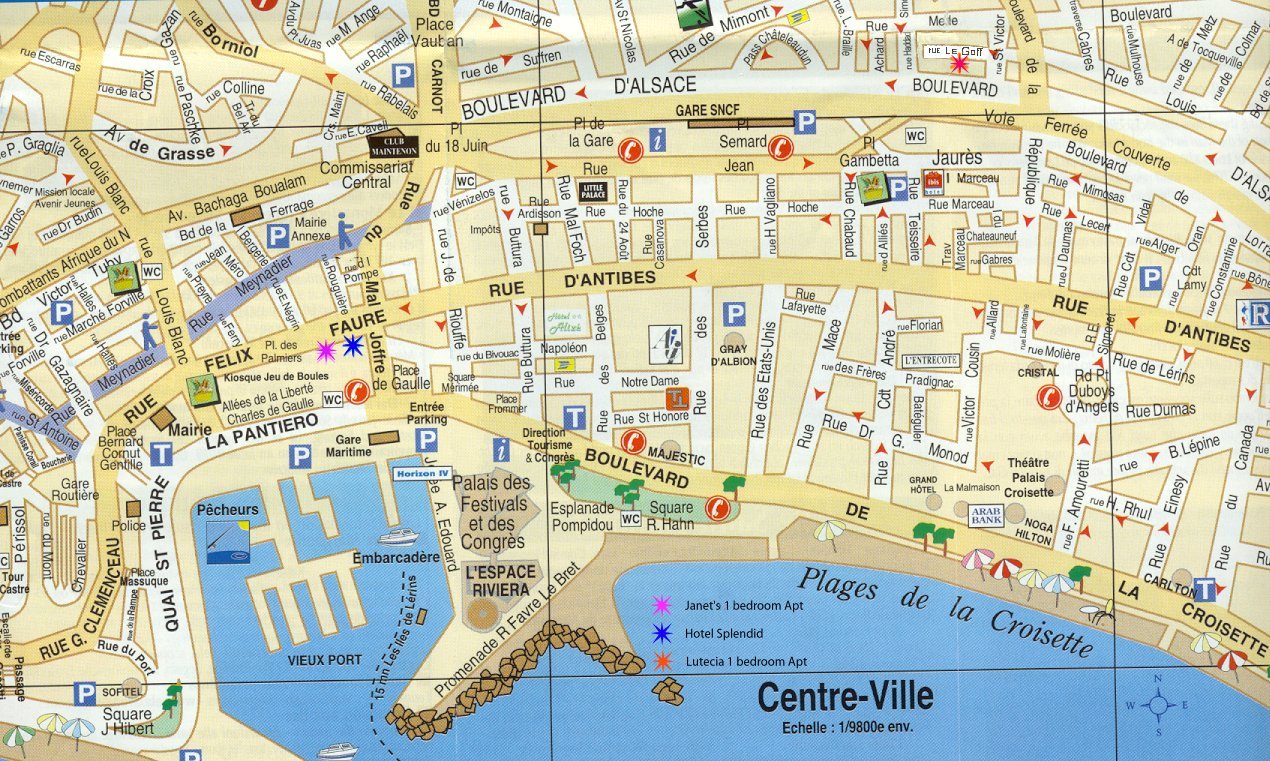 Cannes center map