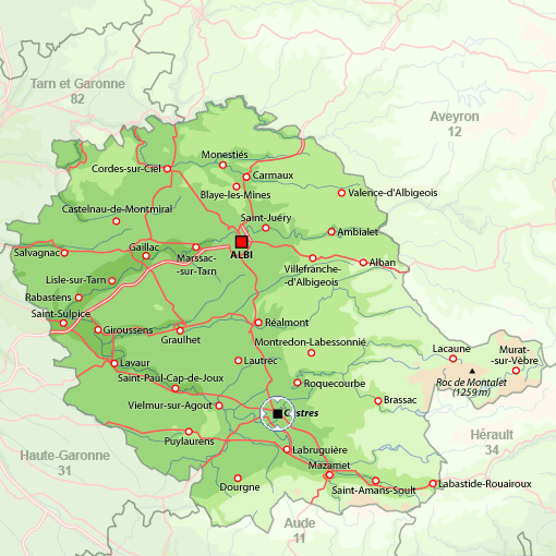 Castres albi regions map