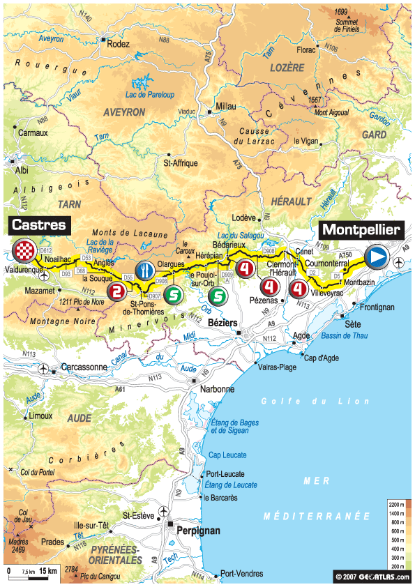 Castres montpellier map