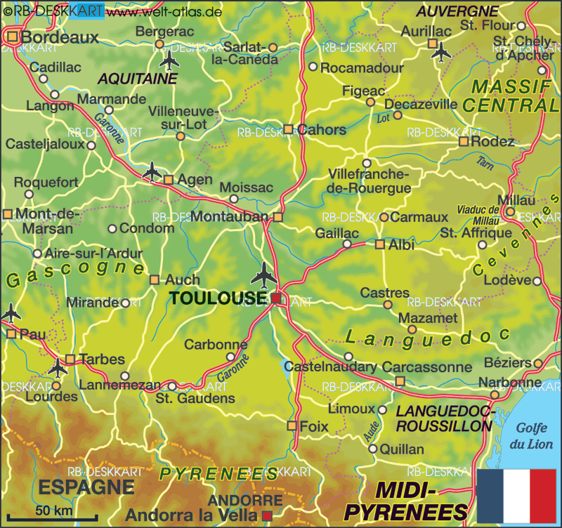 Castres toulouse map