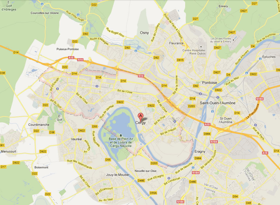 map of Cergy