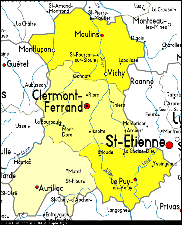 Clermont Ferrand province map