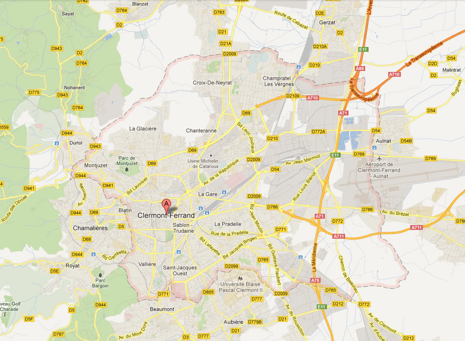 map of Clermont Ferrand