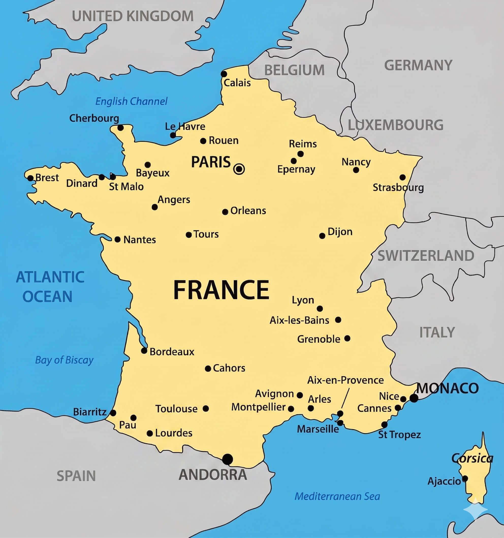 France major cities map