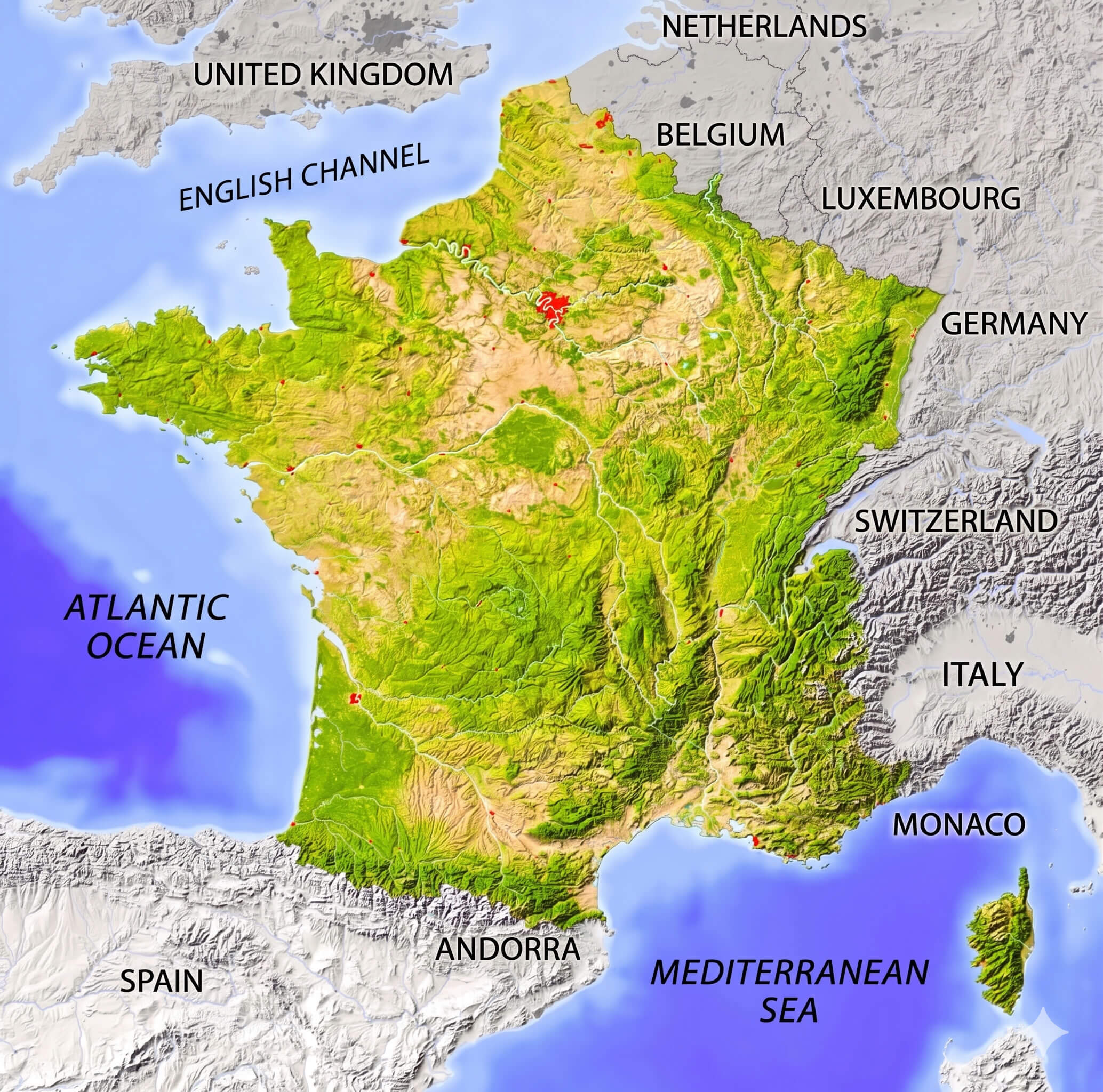 France relief map