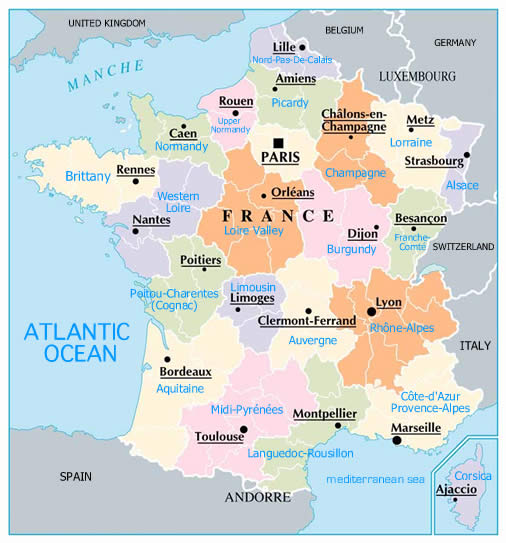 france provinces map