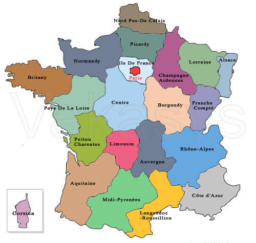 France Regions Map