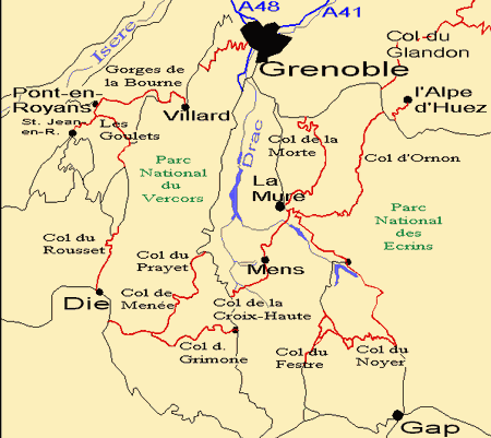 Grenoble regions map
