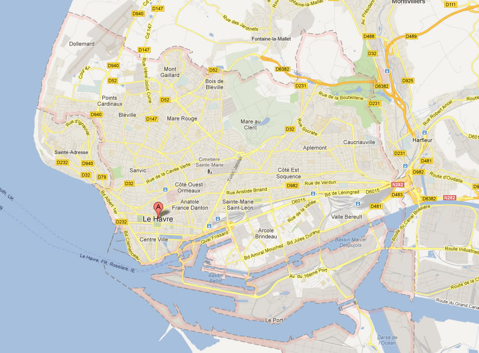 map of Le Havre