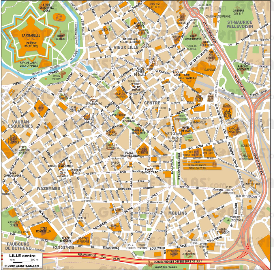 Lille city center map