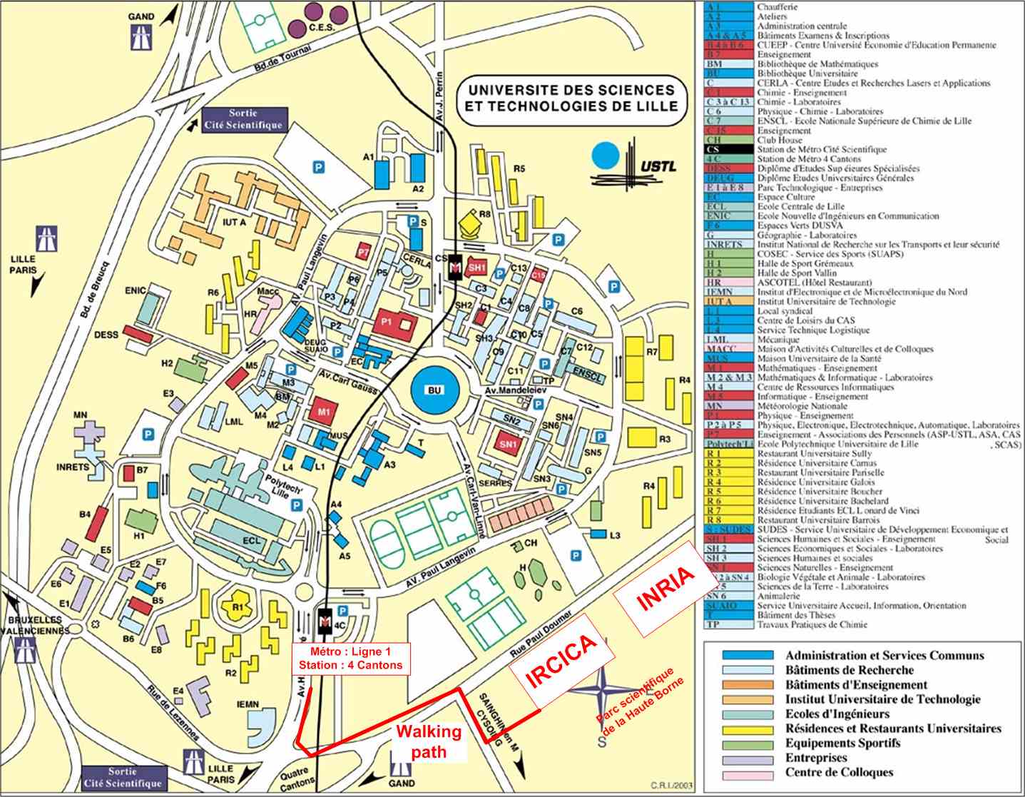 Lille university map