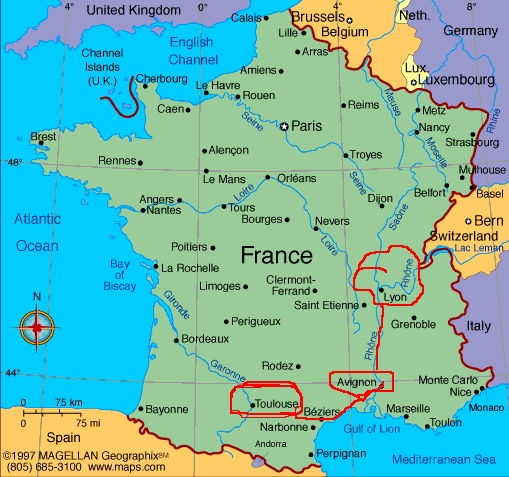 france map Lyon