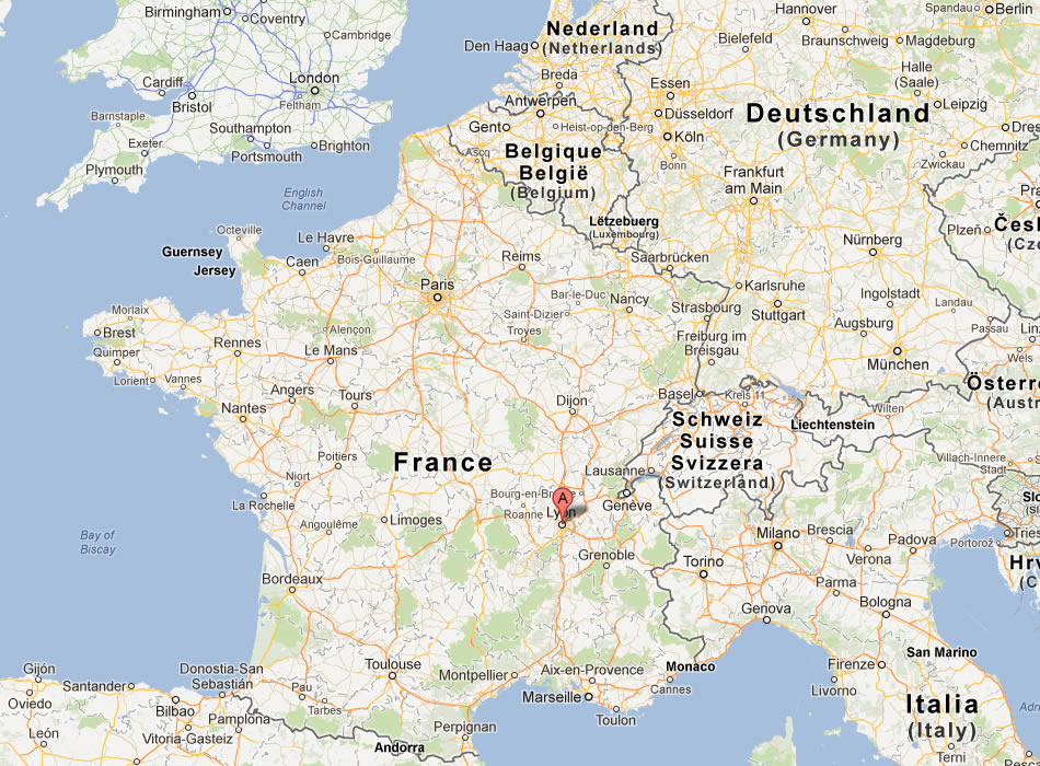 map of Lyon france