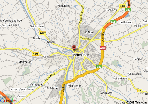 Montauban hotels map