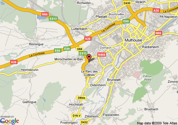 Mulhouse hotels map