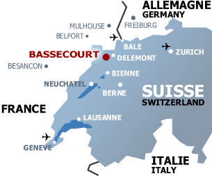 Mulhouse france switzerland map