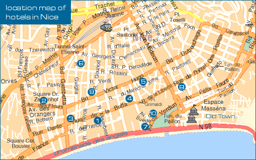 nice city center map