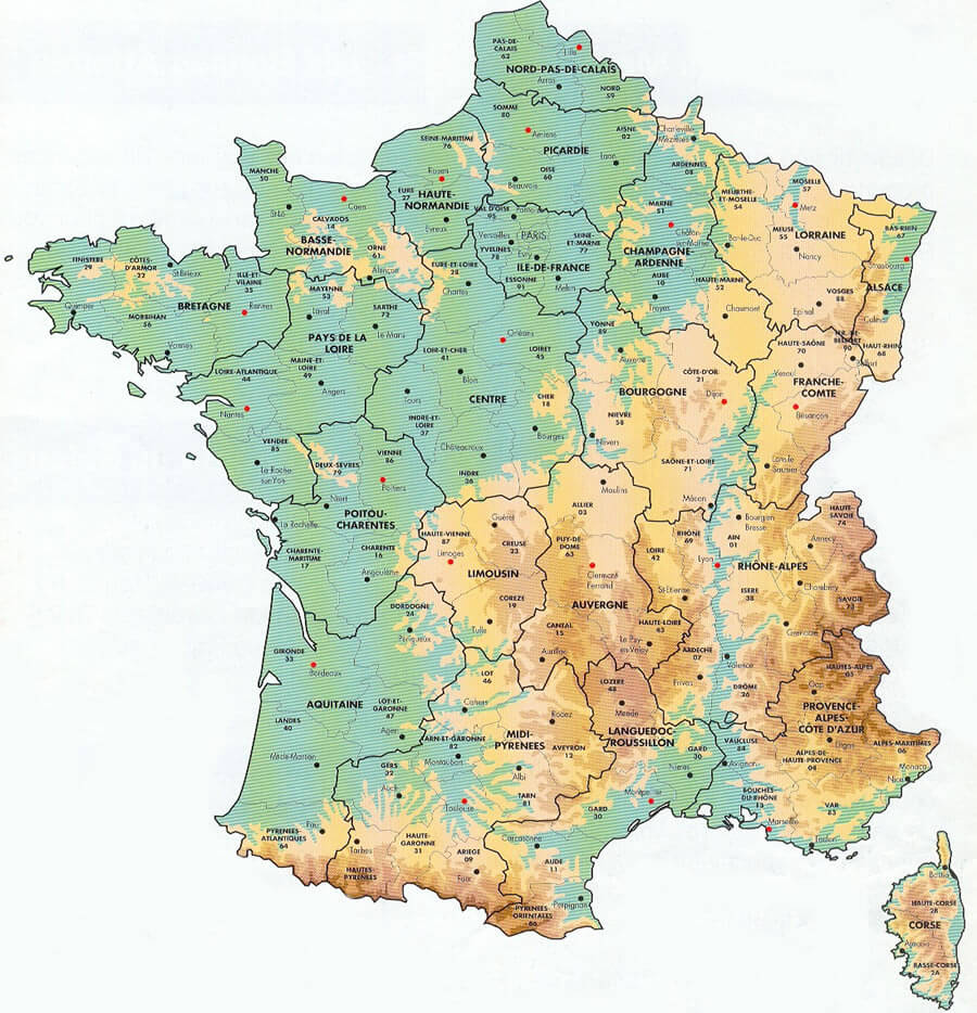 Large Detailed Map France