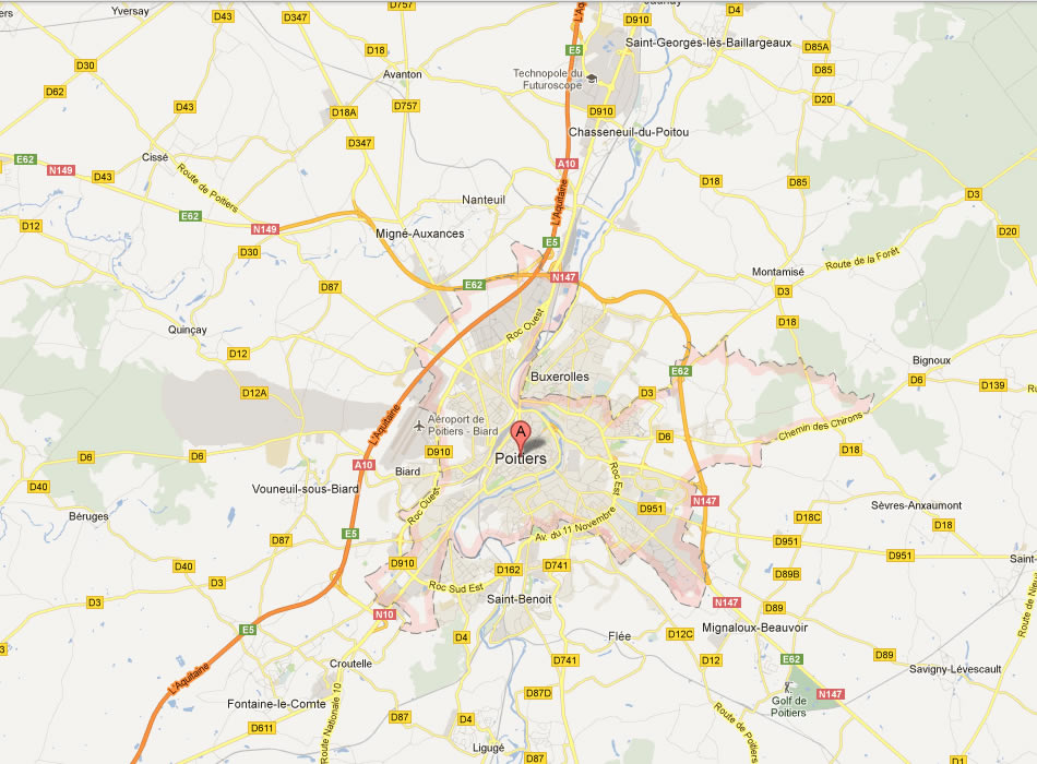 map of Poitiers