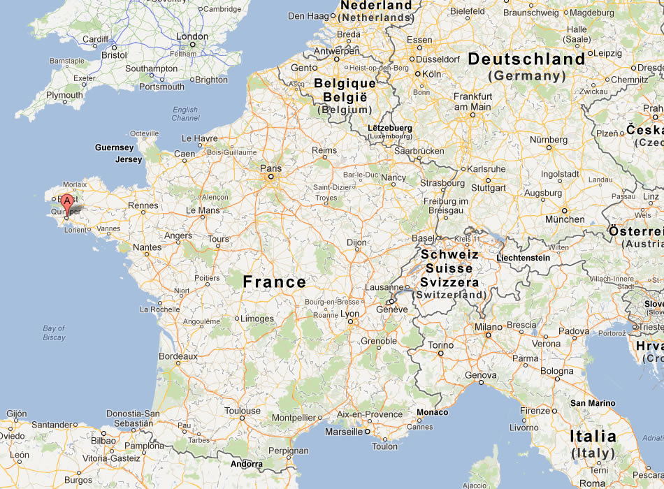 map of Quimper france