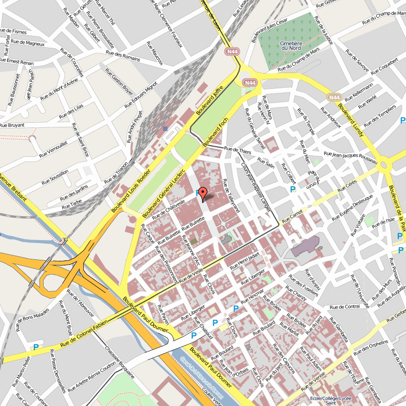 Reims city center map