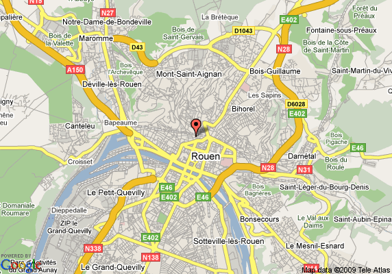 Rouen city map