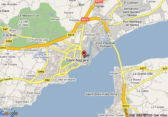 Saint Nazaire hotels map