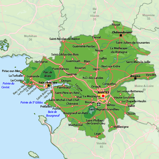 Saint Nazaire regions map