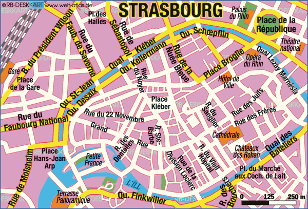 Strasbourg downtown map