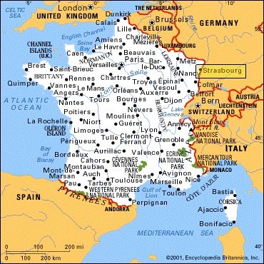 france Strasbourg map