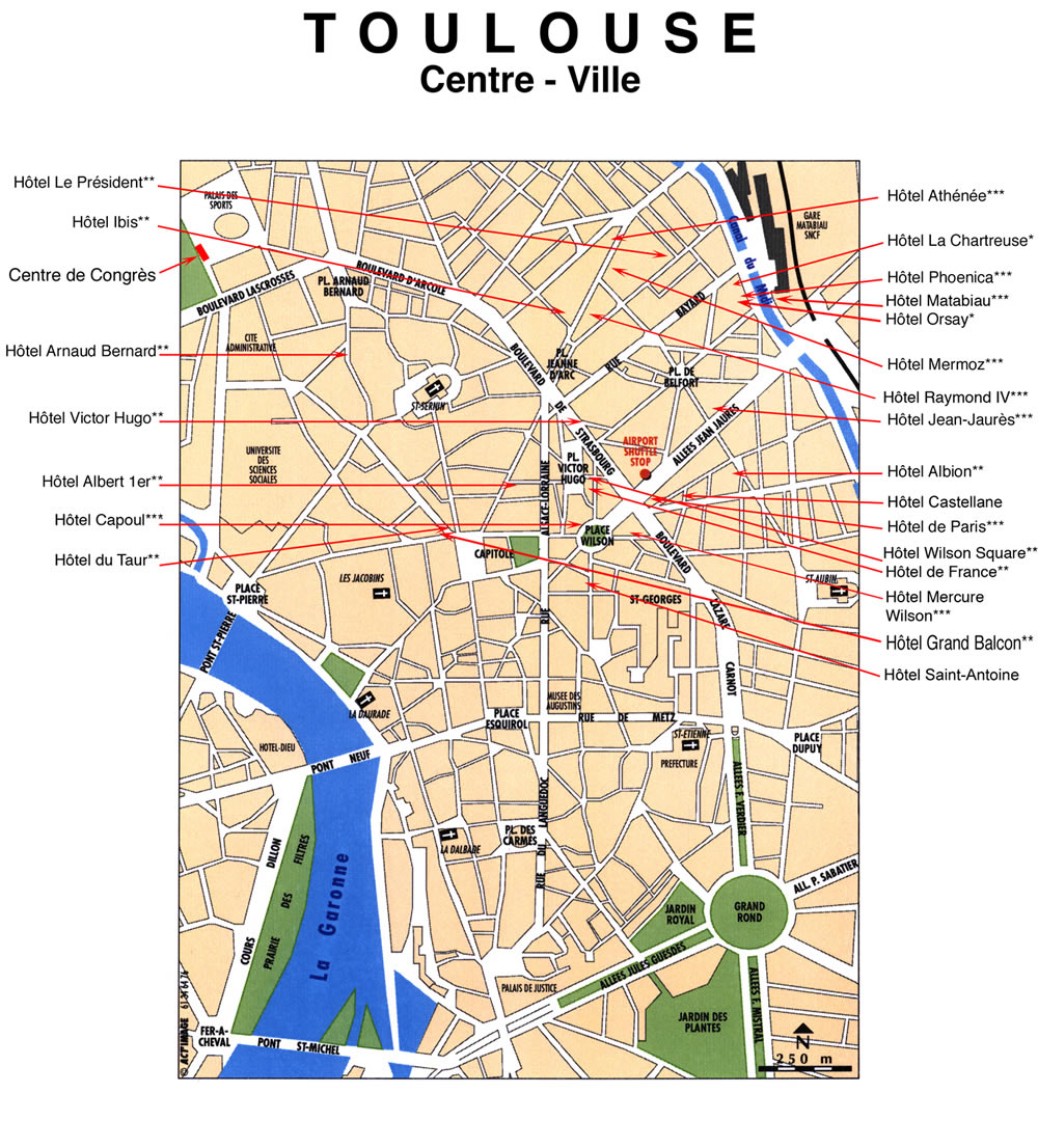 Toulouse Hotel Map