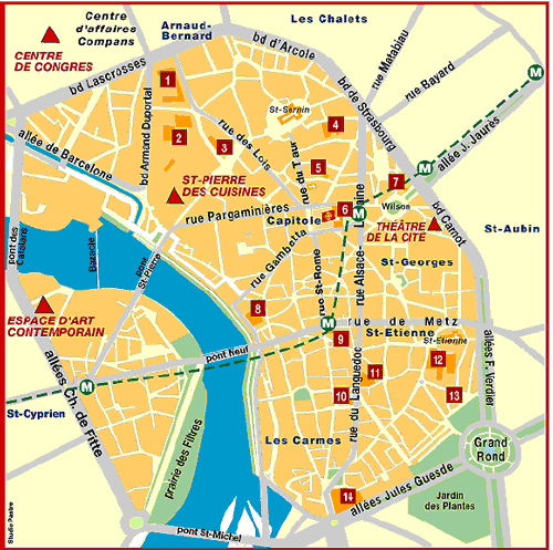 Toulouse center ville map