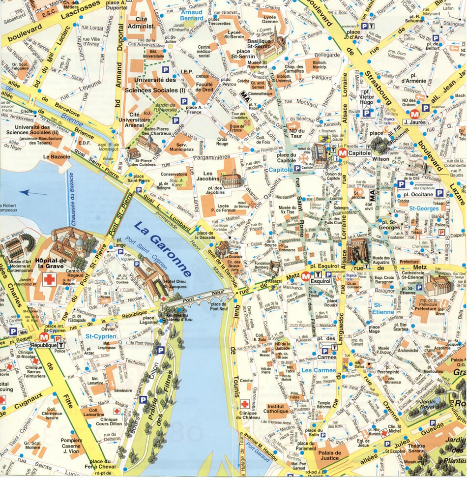 Toulouse tourist map
