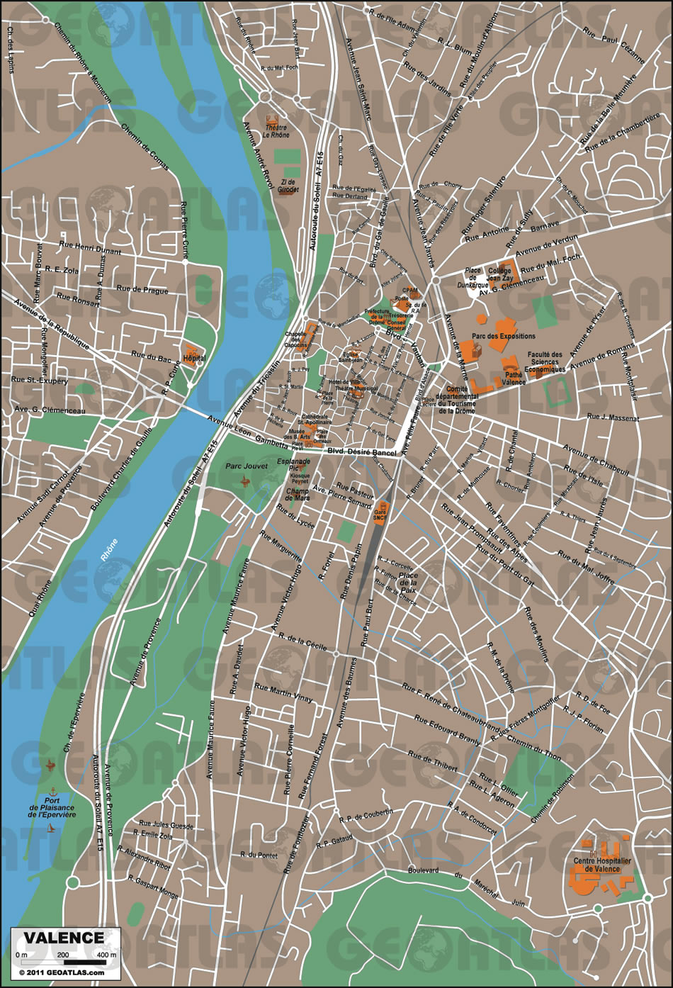 Valence tourist map