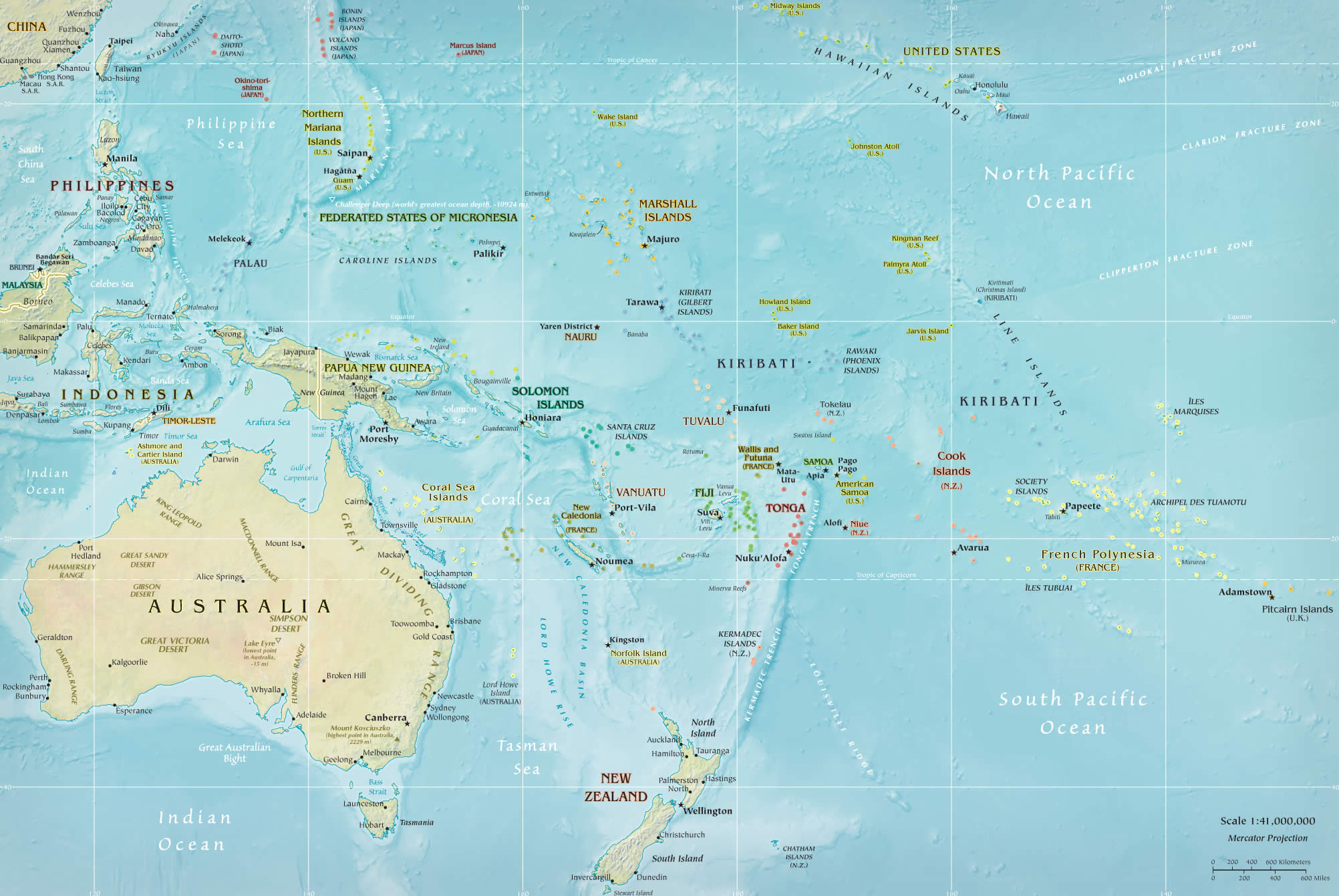 oceania map french polynesia